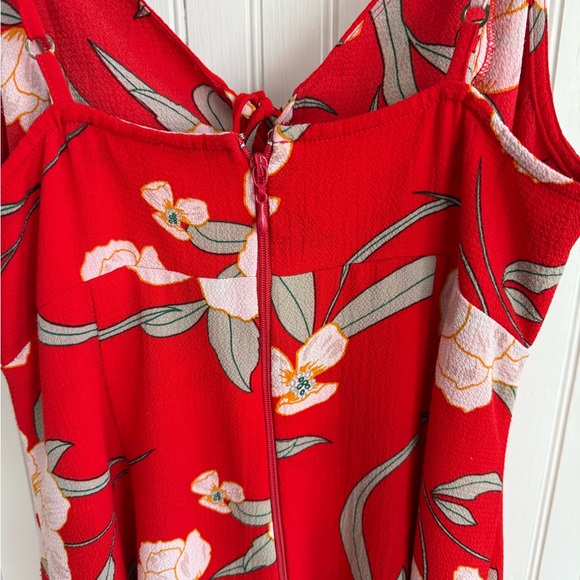 Show Me Your MuMu Red Floral Maxi Dress Size L - Picture 7 of 7